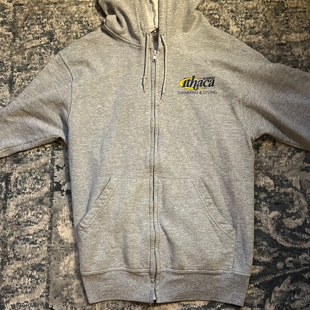 Gray zip-up hoodie